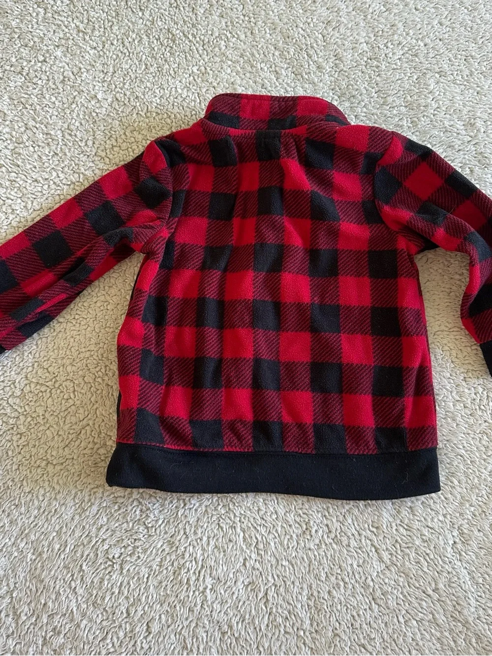 🦋Carter's Fleece Red/Black Buffalo Plaid Half-Zip Pullover